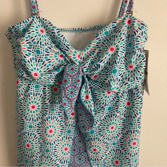 Ocean Avenue swimwear mosaic peek tankini top NWT size large adjustable straps - Picture 13 of 14